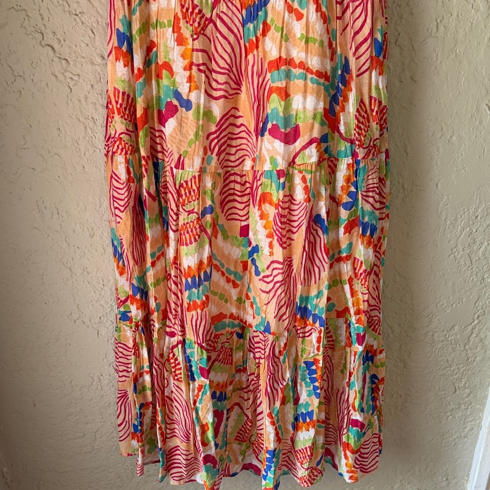 NWT Jodifl Colorful Ruffled Tiered Midi Dress - Picture 4 of 6